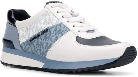 michael kors allie sneaker blauw|Allie Leather and Canvas Sneaker .